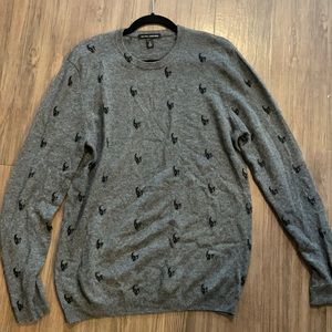 Men’s Autumn Cashmere Skull Print Sweater Size M